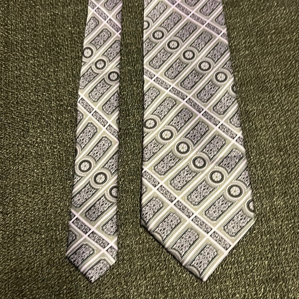 Luxury Collection by Stefano Ricci Silk Tie in Purple and Grey Pattern